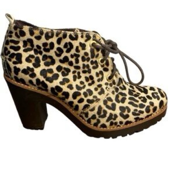 🌻Never Worn Sperry Princetons Top sider lace up booties with leopard Fur - Picture 2 of 14